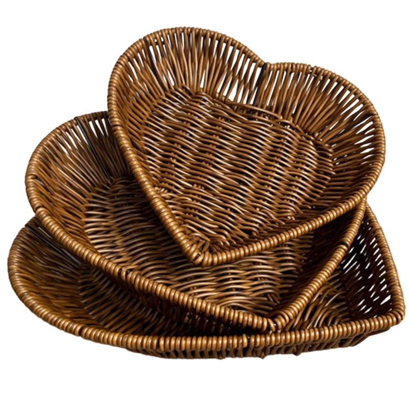 SHGO-Desktop Woven Heart-Shaped Storage Basket, Simulated Rattan Fruit And Bread Display For Restaurants
SHGO-Desktop Woven Heart-Shaped Storage Basket, Simulated Rattan Fruit And Bread Display For Restaurants