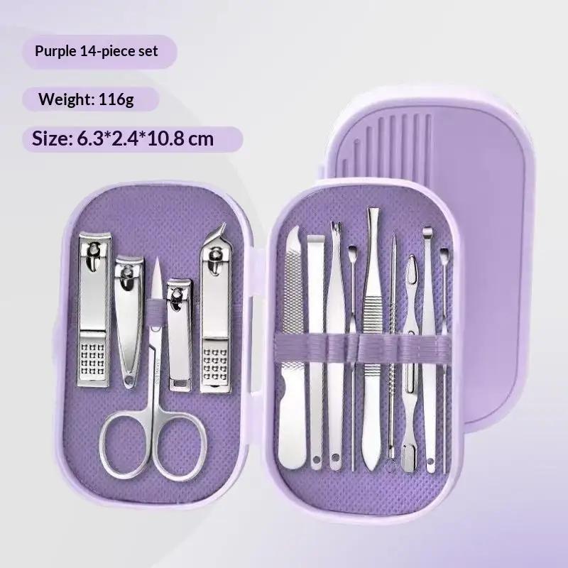 14 Pcs Deluxe Manicure & Pedicure Set Stainless Steel Nail Scissors, Clippers, Ear Digging Spoon For Men & Women фиолетовый
14 Pcs Deluxe Manicure & Pedicure Set Stainless Steel Nail Scissors, Clippers, Ear Digging Spoon For Men & Women фиолетовый
