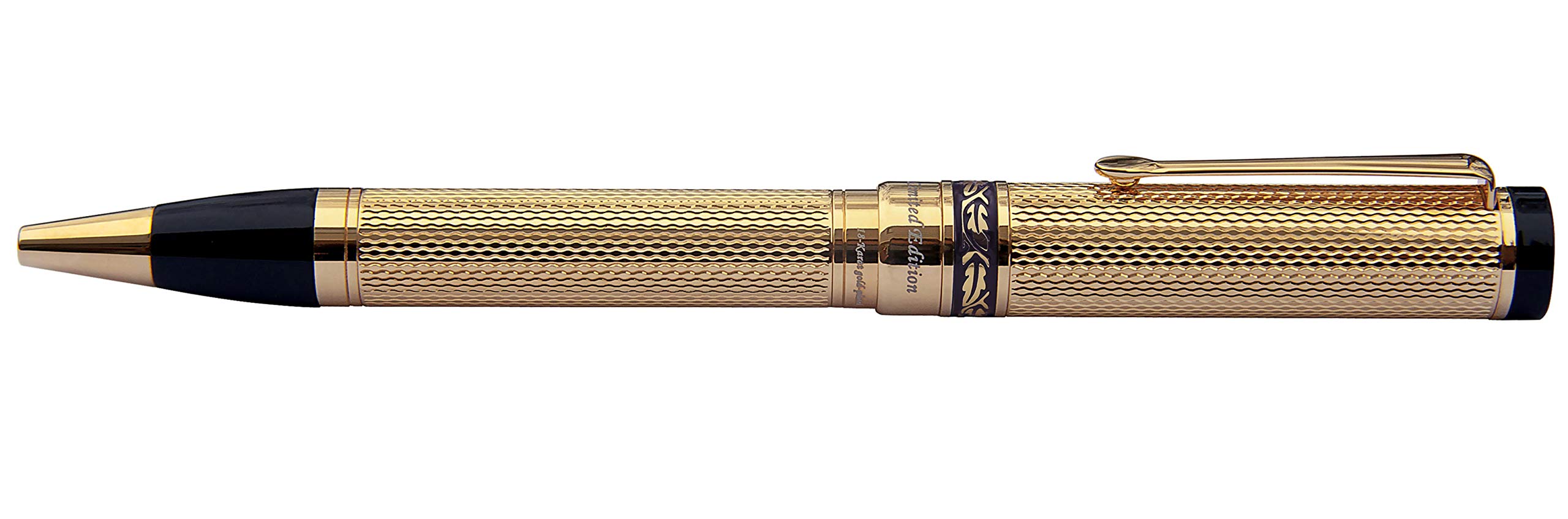 Xezo Tribune Twist Action Ballpoint Pen Medium Point Layered 18 Karat Gold Plated Guilloche Brass Handmade Limited Edition Serialized
Xezo Tribune Twist Action Ballpoint Pen Medium Point Layered 18 Karat Gold Plated Guilloche Brass Handmade Limited Edition Serialized
