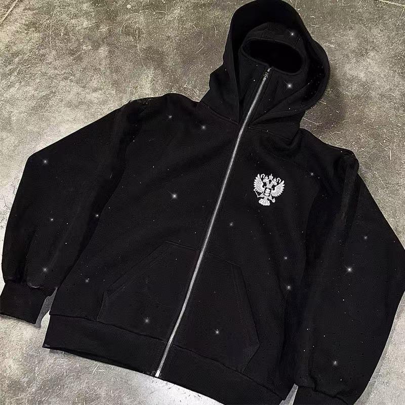 Y2K Sparkle Print Double Hood Ninja Pullover Sweatshirt Medium
Y2K Sparkle Print Double Hood Ninja Pullover Sweatshirt Medium