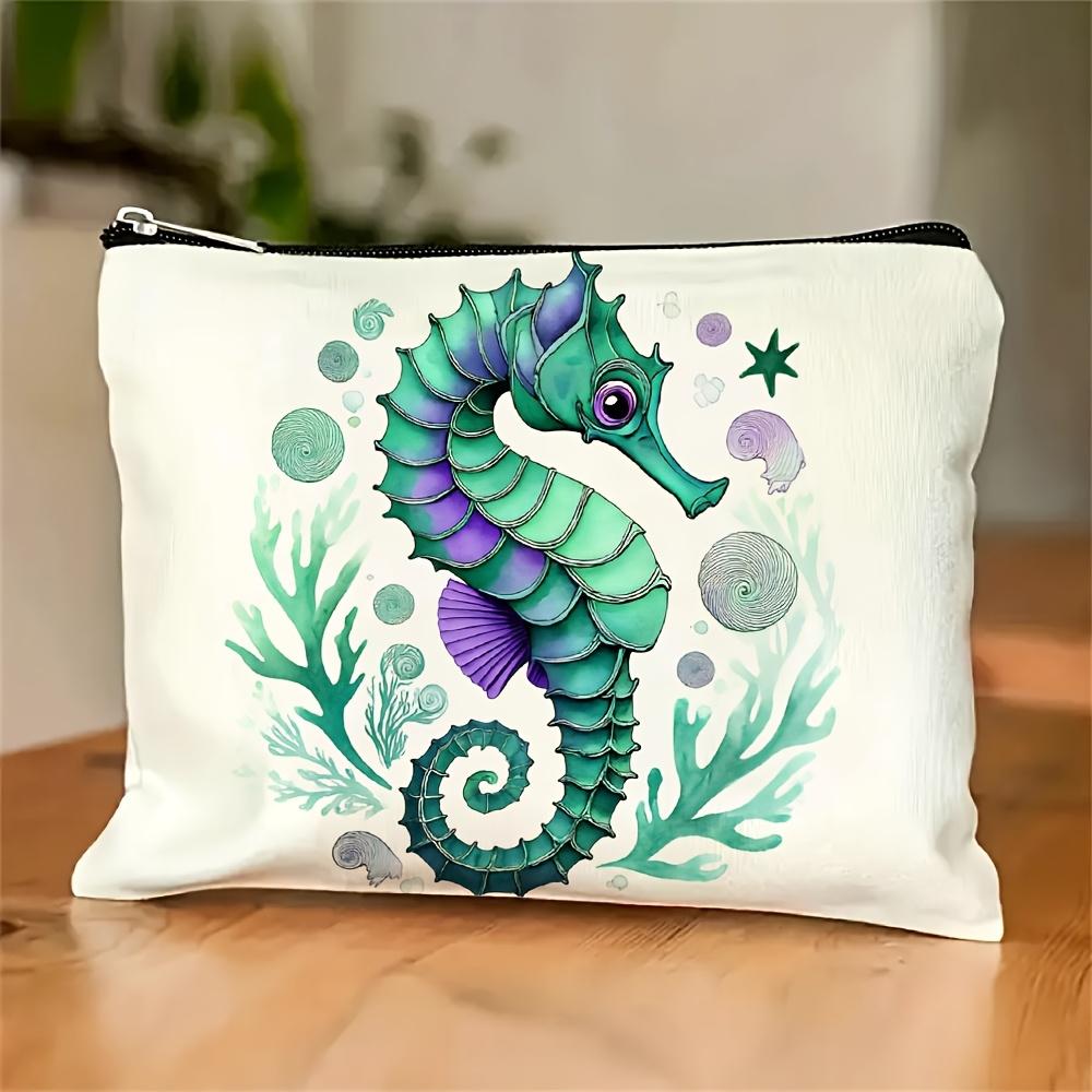 A Seahorse Pattern Makeup Bag- Multifunctional Zipper Pouch, Jewelry Storage Bag, Perfect Travel Zipper Small Storage Bag.
A Seahorse Pattern Makeup Bag- Multifunctional Zipper Pouch, Jewelry Storage Bag, Perfect Travel Zipper Small Storage Bag.