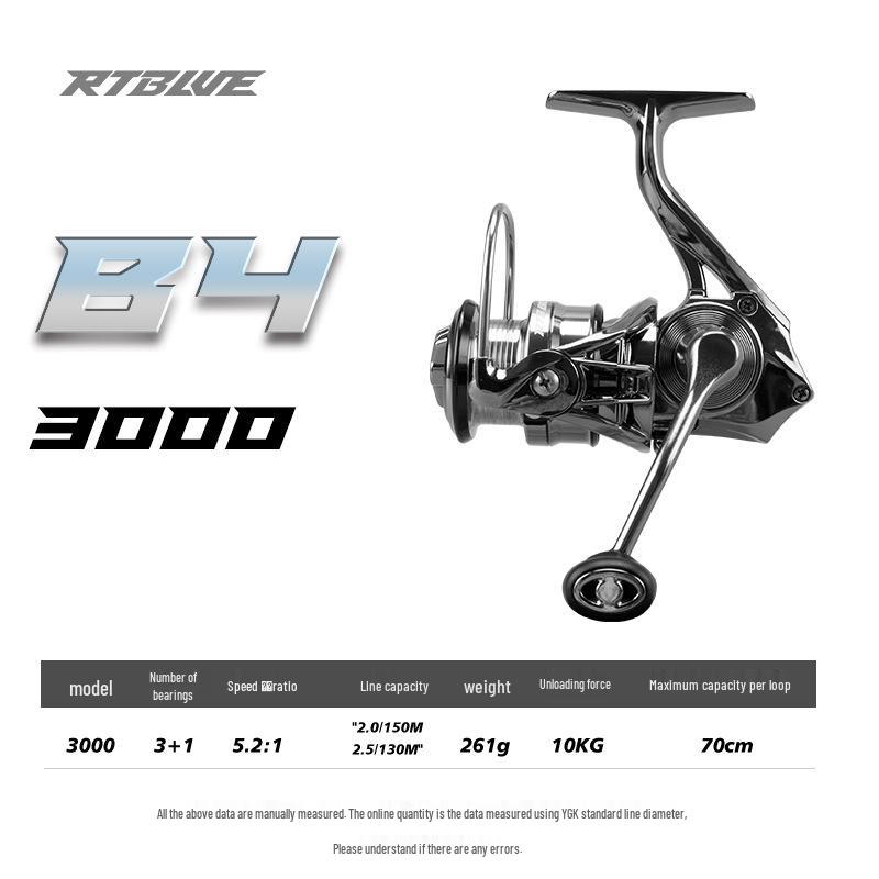 RTBLUE-26 B4 Lure Spinning Reel: Sloped Shallow Cup for All-Purpose Long Cast Fishing
RTBLUE-26 B4 Lure Spinning Reel: Sloped Shallow Cup for All-Purpose Long Cast Fishing