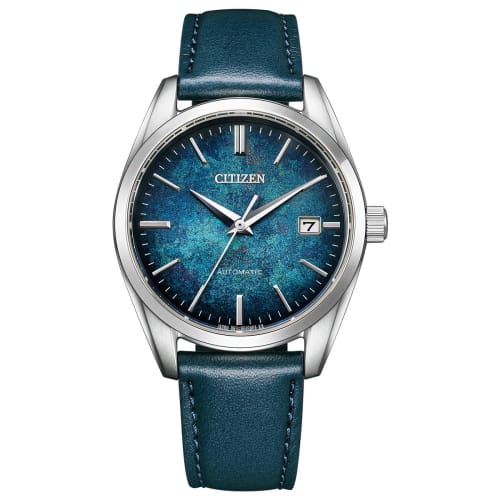 Чоловічий автоматичний годинник Citizen, Синій, NB1060-12L, Зроблено в Японії, з лакованим циферблатом зі срібною фольгою
Чоловічий автоматичний годинник Citizen, Синій, NB1060-12L, Зроблено в Японії, з лакованим циферблатом зі срібною фольгою