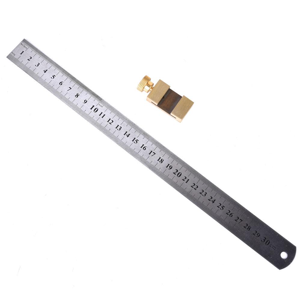 30cm Steel Ruler Woodworking Marking Locator Measuring Tool with Brass Slide Block
30cm Steel Ruler Woodworking Marking Locator Measuring Tool with Brass Slide Block
