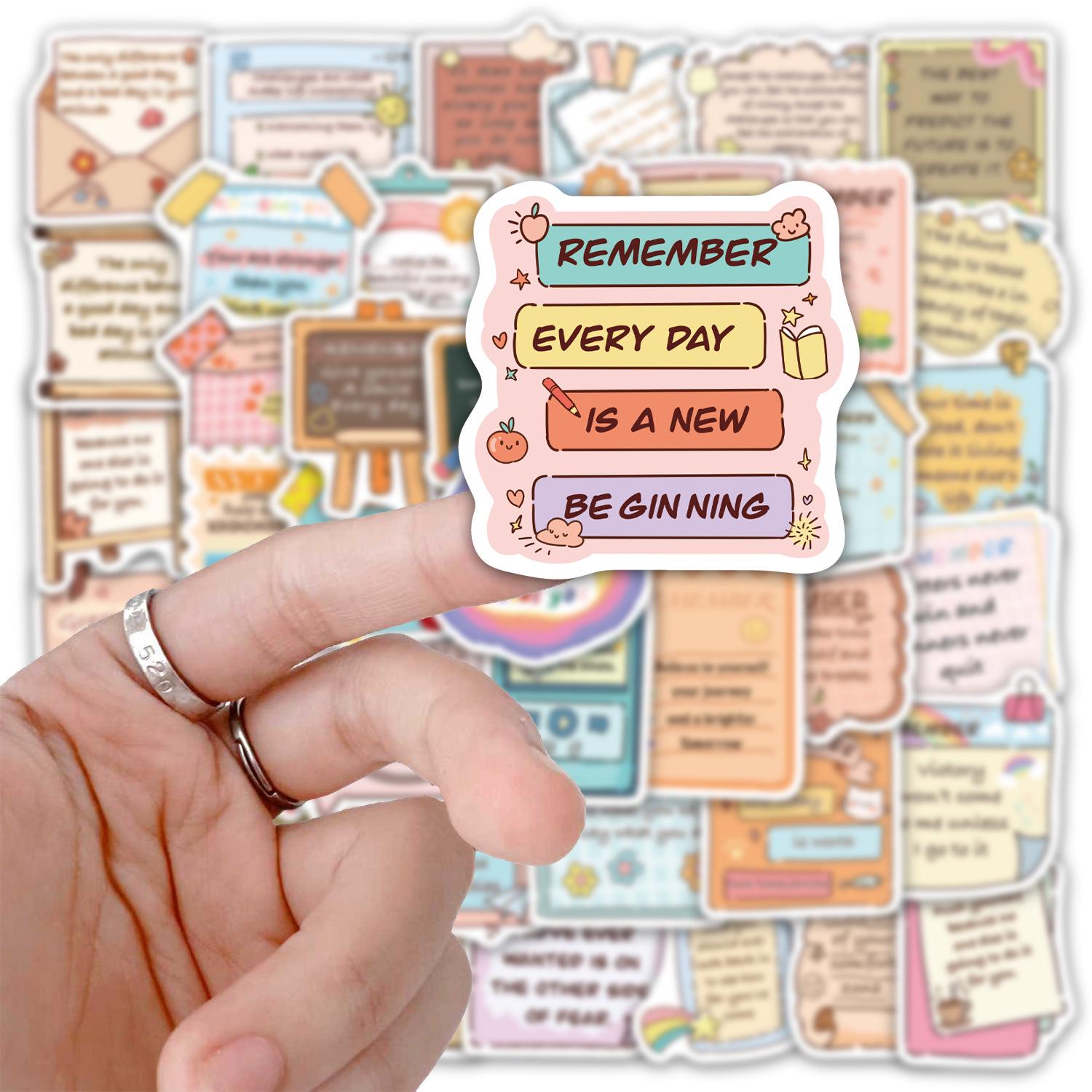 50 Motivational Short Phrase Stickers for Thermos Cups, Phone Cases, & Laptops
50 Motivational Short Phrase Stickers for Thermos Cups, Phone Cases, & Laptops