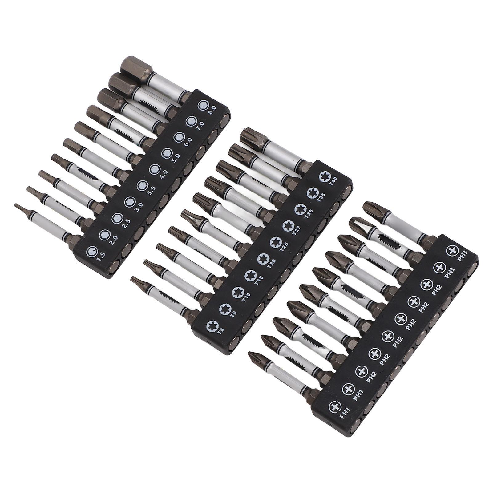 Набор из 30 шт. бит для ударной отвертки, легированная сталь D2, магнитные, хвостовик 2 дюйма, шестигранный, шестигранная звезда, крестовая бита
Набор из 30 шт. бит для ударной отвертки, легированная сталь D2, магнитные, хвостовик 2 дюйма, шестигранный, шестигранная звезда, крестовая бита