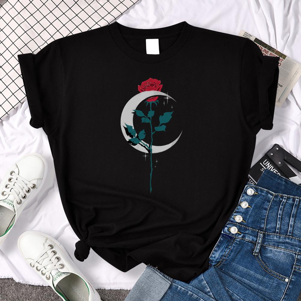 Roses and moon Art pattern print Tshirt women Breathable O-neck Tops oversized beauty Skin-friendly summer Loose All-match tees 3XL чорний
Roses and moon Art pattern print Tshirt women Breathable O-neck Tops oversized beauty Skin-friendly summer Loose All-match tees 3XL чорний