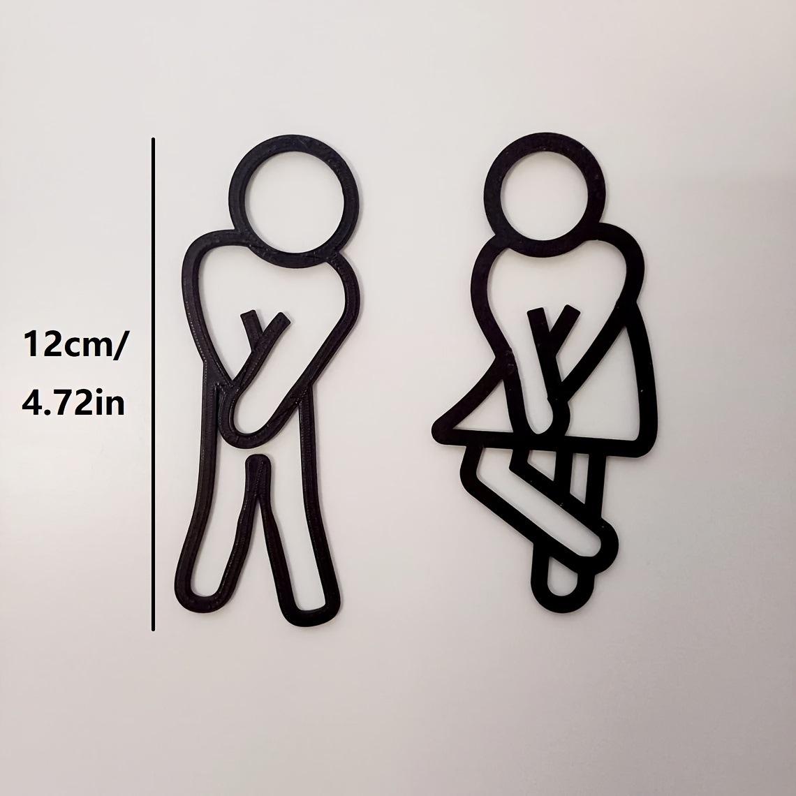 2D Restroom Sign: Men & Women Mirror Wall Sticker - Creative Bathroom Indicator Acrylic Door Plate 12cm Height KT Board Packaging чорний
2D Restroom Sign: Men & Women Mirror Wall Sticker - Creative Bathroom Indicator Acrylic Door Plate 12cm Height KT Board Packaging чорний