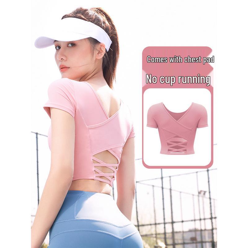 Stylish Crisscross Back Yoga Sports Top with Chest Pads and Elastic Round Neck - Short Sleeve and Short Length Double Extra Large
Stylish Crisscross Back Yoga Sports Top with Chest Pads and Elastic Round Neck - Short Sleeve and Short Length Double Extra Large