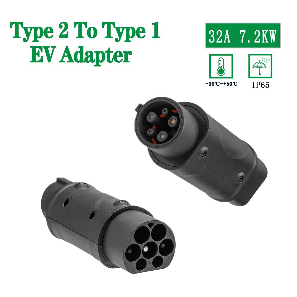 EVSE Adaptor 32A Electric Vehicle Car EV Charger Connector IEC 62196 Socket Type 2 To Type 1 EV Adapter Socket
EVSE Adaptor 32A Electric Vehicle Car EV Charger Connector IEC 62196 Socket Type 2 To Type 1 EV Adapter Socket