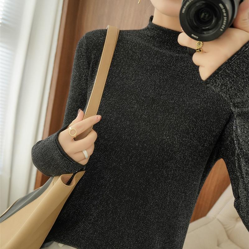 Spring and Autumn New Women s Knitted Sweater Winter Half High Neck Bright Silk Bottom Sweater Loose Women s Sweater S
Spring and Autumn New Women s Knitted Sweater Winter Half High Neck Bright Silk Bottom Sweater Loose Women s Sweater S