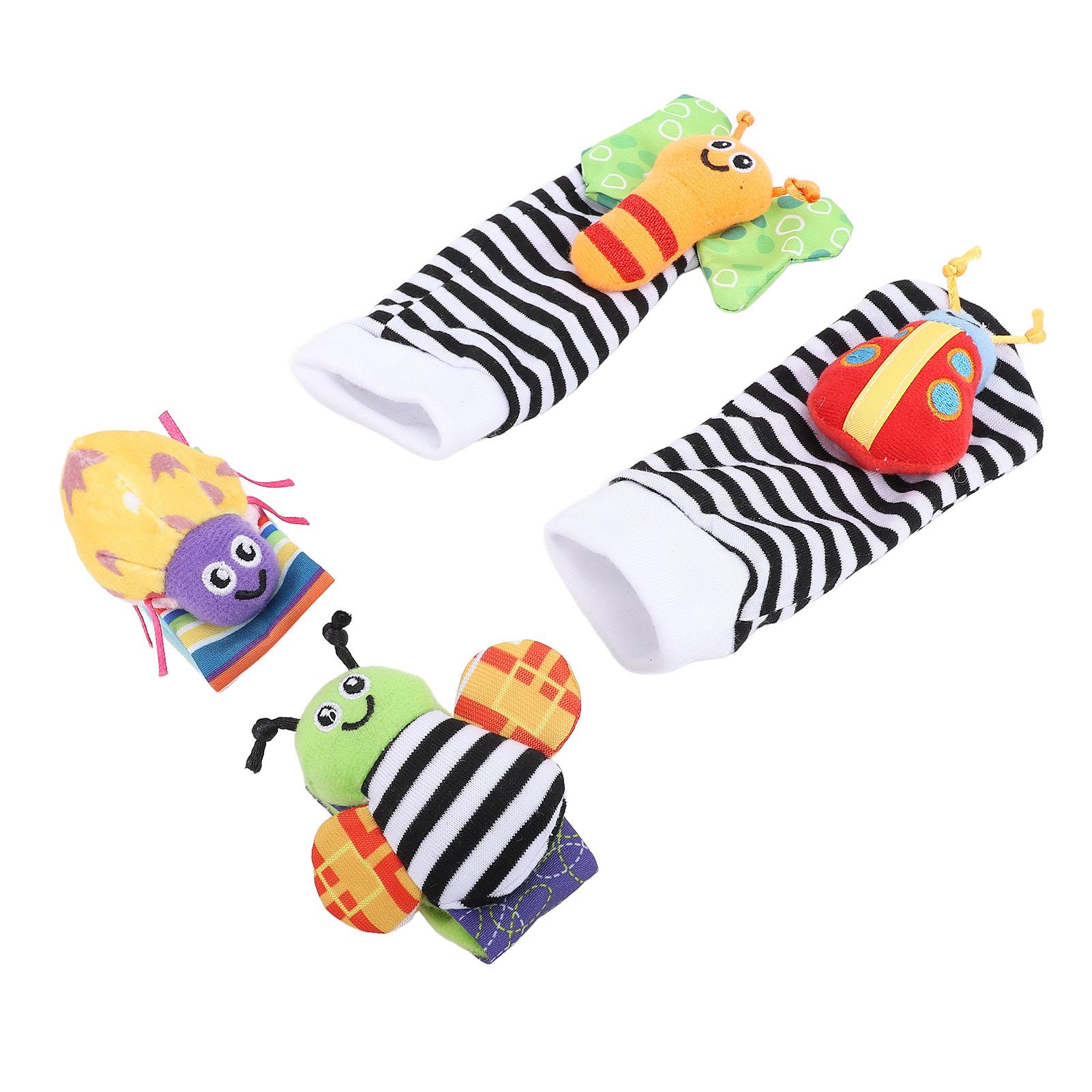 4pcs Wrist Rattle Foot Finder Socks Set for Baby Plush Stuffed Animals Hand Bracelet Rattle Feet Ankle Socks Soft Sensory Toys
4pcs Wrist Rattle Foot Finder Socks Set for Baby Plush Stuffed Animals Hand Bracelet Rattle Feet Ankle Socks Soft Sensory Toys