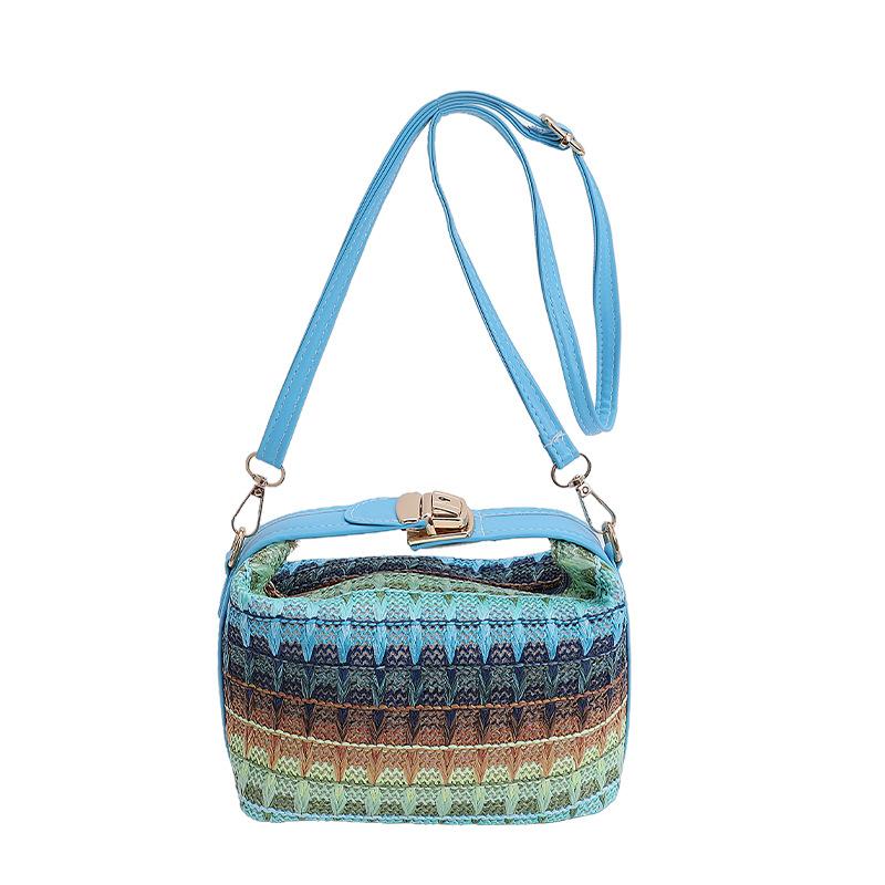 Woven straw rainbow women s bag 2 new chain banquet handbag fashion shoulder messenger bag світло-синій колір
Woven straw rainbow women s bag 2 new chain banquet handbag fashion shoulder messenger bag світло-синій колір
