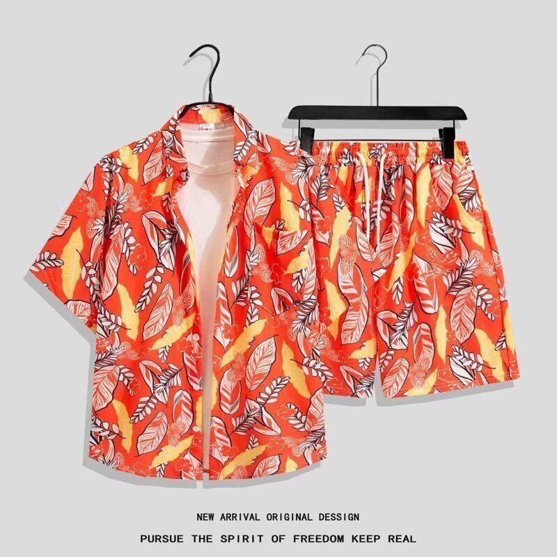 Summer New Ice Silk Flower Shirt Set Men s Loose Shirt Shorts Hawaii Beach Seaside Vacation Two-piece Set 3XL
Summer New Ice Silk Flower Shirt Set Men s Loose Shirt Shorts Hawaii Beach Seaside Vacation Two-piece Set 3XL