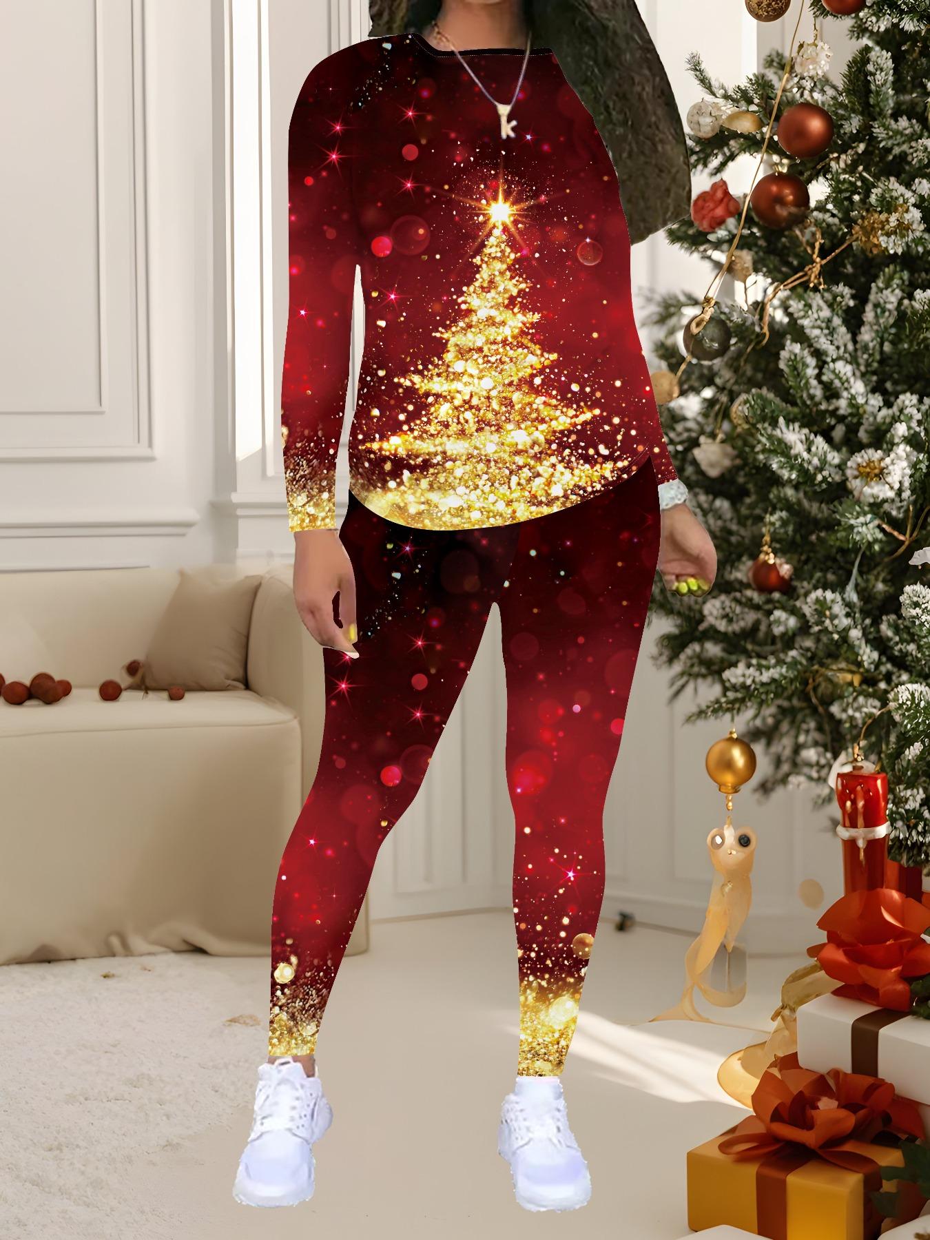 Жіночий різдвяний костюм-двійка з принтом: Топ з довгим рукавом та круглим вирізом і штани, святковий лімітований повсякденний костюм для вечірки в подарунок L чорний
Жіночий різдвяний костюм-двійка з принтом: Топ з довгим рукавом та круглим вирізом і штани, святковий лімітований повсякденний костюм для вечірки в подарунок L чорний