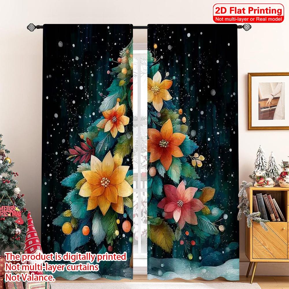 Set Of 2 Flat Printing Merry Christmas Popular Curtains Tree Versatile Polyester Without Electricity Curtain W100*H70(CM)-Hooks&1PCS
Set Of 2 Flat Printing Merry Christmas Popular Curtains Tree Versatile Polyester Without Electricity Curtain W100*H70(CM)-Hooks&1PCS