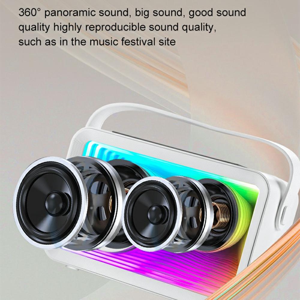 Y15 RGB Lighting Outdoor Mini Bluetooth-Compatible Karaoke Speaker with 2 Microphones White
Y15 RGB Lighting Outdoor Mini Bluetooth-Compatible Karaoke Speaker with 2 Microphones White