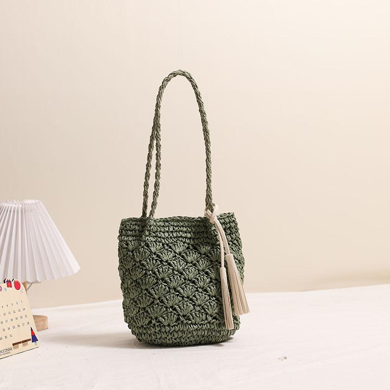 Fashionable Fringed Woven Straw Bag Single Shoulder Holiday Beach Women s Bag Hollow Fan Pattern Versatile Neutral Minimalist St зелений
Fashionable Fringed Woven Straw Bag Single Shoulder Holiday Beach Women s Bag Hollow Fan Pattern Versatile Neutral Minimalist St зелений