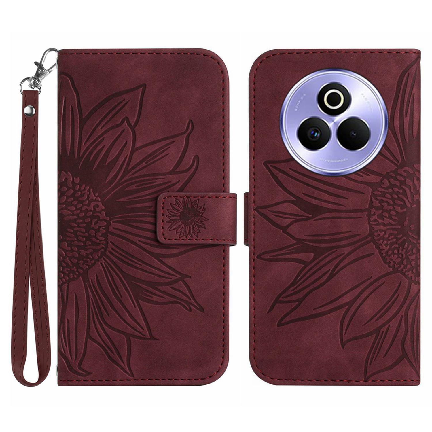 For Realme P3 Pro 5G Case Sunflower Imprint Leather Wallet Phone Cover with Wrist Strap Wine Red
For Realme P3 Pro 5G Case Sunflower Imprint Leather Wallet Phone Cover with Wrist Strap Wine Red