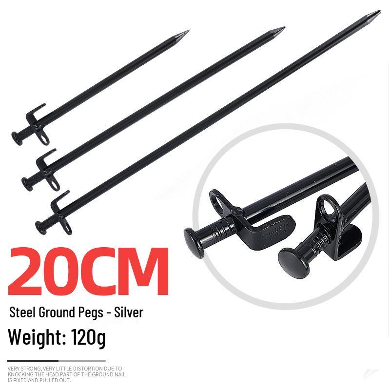 20CM Black Thickened Steel Ground Stakes for Outdoor Canopy, Beach, or Snow - Tent Accessories. Silver - 20 cm
20CM Black Thickened Steel Ground Stakes for Outdoor Canopy, Beach, or Snow - Tent Accessories. Silver - 20 cm