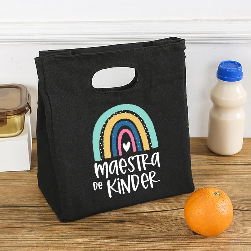 Spanish Print Cooler Lunch Bag Portable Insulated Canvas Tote Thermal Handbag School Picnic Food Storage Pouch Gifts for Teacher
Spanish Print Cooler Lunch Bag Portable Insulated Canvas Tote Thermal Handbag School Picnic Food Storage Pouch Gifts for Teacher