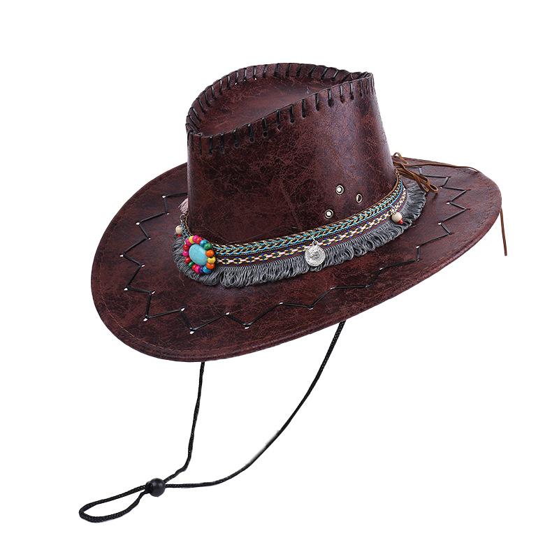 New Ethnic wind Western cowboy hat Men Women Mountaineering Sun protection travel prairie sun shade Jazz hat
New Ethnic wind Western cowboy hat Men Women Mountaineering Sun protection travel prairie sun shade Jazz hat