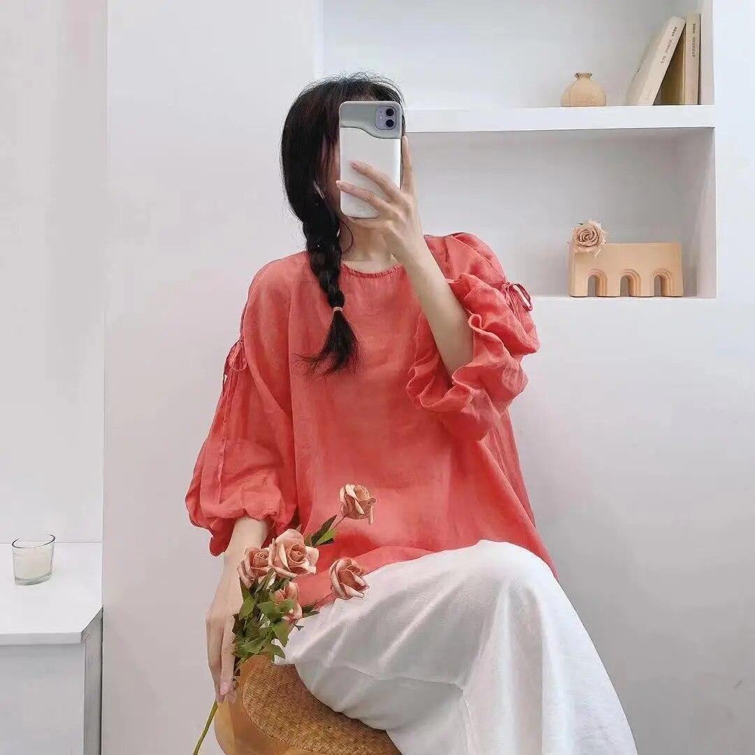 Johnature летние женские топы винтажные тонкие рукава-лепестки сплошной цвет свободный галстук с круглым вырезом женские рубашки One Size красный
Johnature летние женские топы винтажные тонкие рукава-лепестки сплошной цвет свободный галстук с круглым вырезом женские рубашки One Size красный