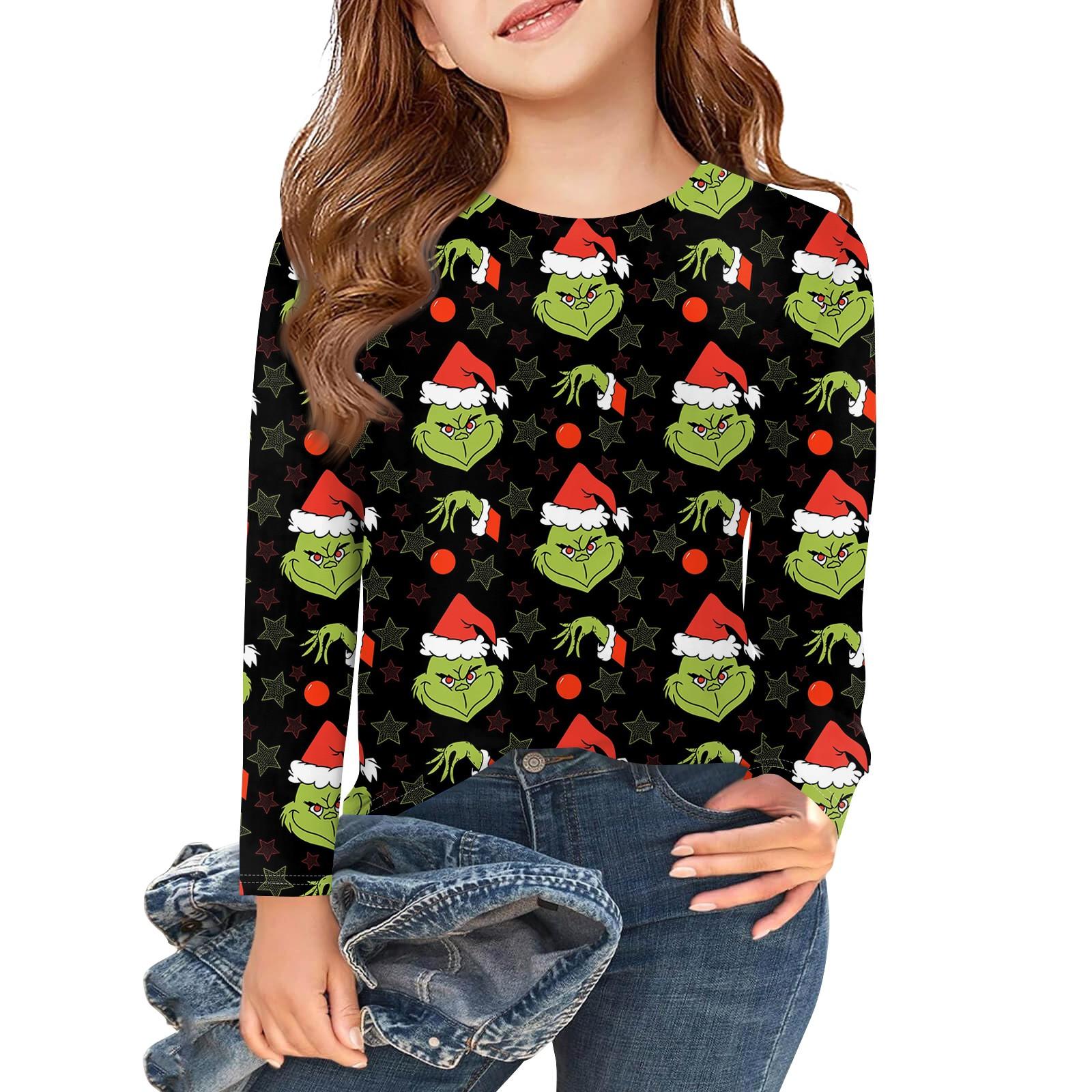 Festive Girls Green Long Sleeve Christmas Shirt with Fun Holiday Character Design, Perfect for Celebrations 110 чёрный
Festive Girls Green Long Sleeve Christmas Shirt with Fun Holiday Character Design, Perfect for Celebrations 110 чёрный