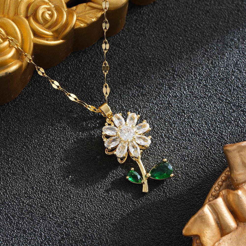 Cubic Zirconia Daisy Necklace and Earrings Set with Micro-Pave Luxury
Cubic Zirconia Daisy Necklace and Earrings Set with Micro-Pave Luxury