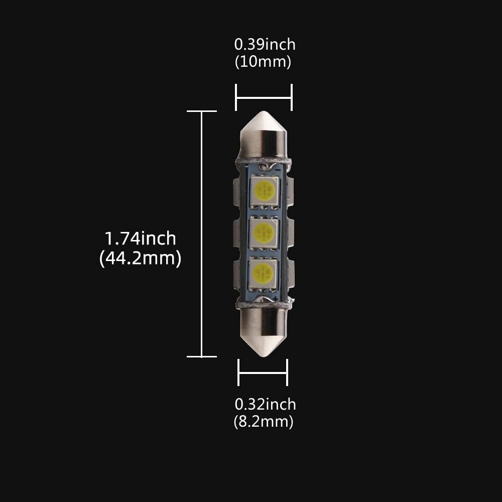 GrandviewTM Super Bright White LED 44mm 5050-12-SMD 12V Festoon Bulbs Car Interior Dome/Map/Door Light 211-2 212-2 569 578 (Pack of 4) білий
GrandviewTM Super Bright White LED 44mm 5050-12-SMD 12V Festoon Bulbs Car Interior Dome/Map/Door Light 211-2 212-2 569 578 (Pack of 4) білий