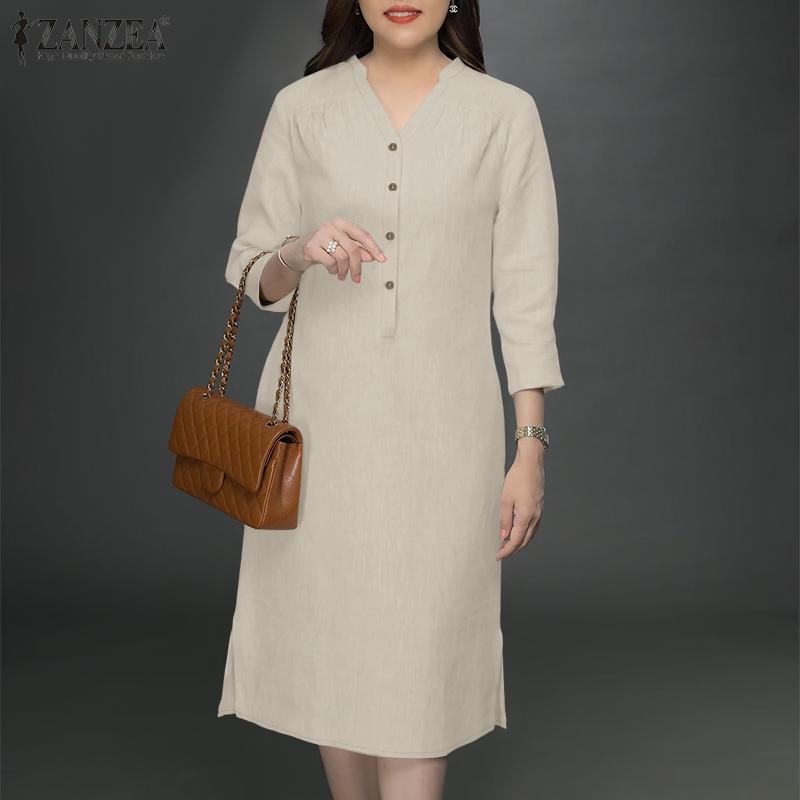 ZANZEA Women Casual V-Neck Solid Color 3/4 Sleeve Loose Dress 5XL темно-зелений колір
ZANZEA Women Casual V-Neck Solid Color 3/4 Sleeve Loose Dress 5XL темно-зелений колір