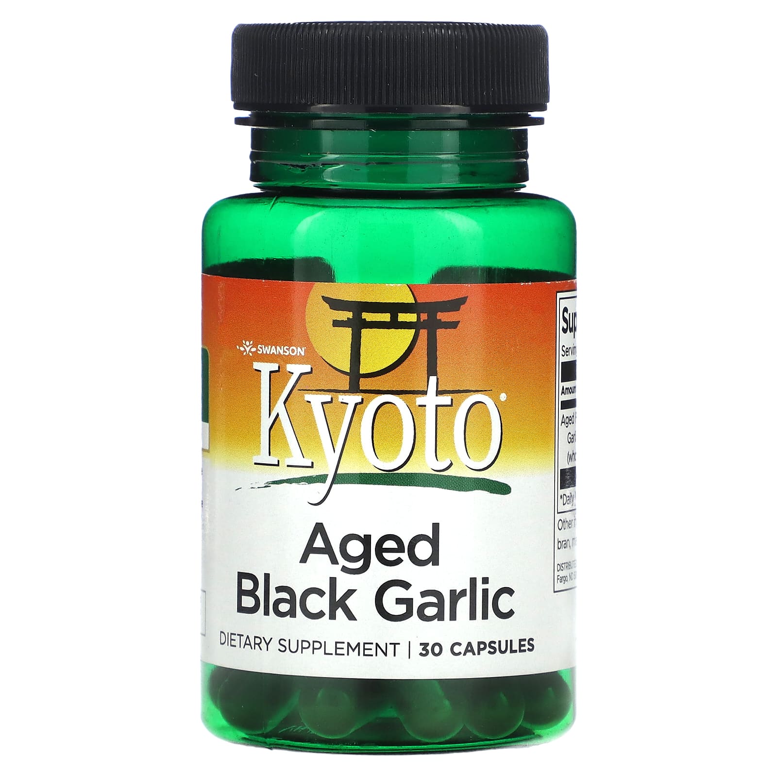Kyoto, Aged Black Garlic, 30 Capsules (650Mg per Capsule) 
Kyoto, Aged Black Garlic, 30 Capsules (650Mg per Capsule)