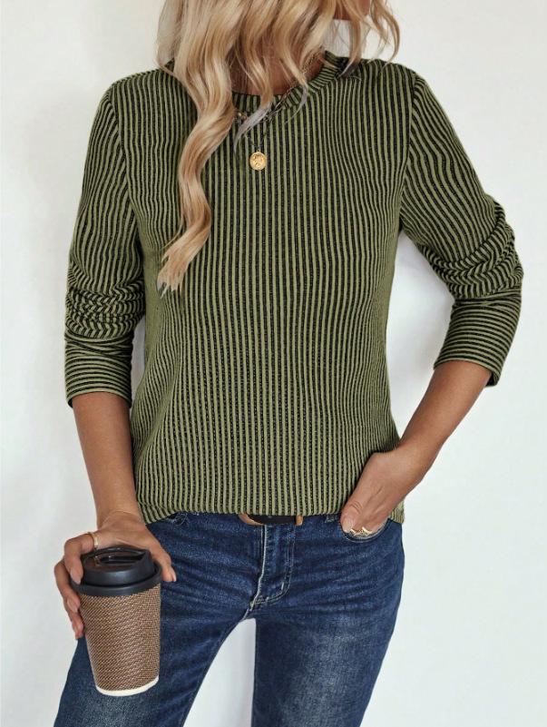 2025 European/American Women s Two-Color Striped Long Sleeve Casual T-Shirt Extra Large армія зелений колір
2025 European/American Women s Two-Color Striped Long Sleeve Casual T-Shirt Extra Large армія зелений колір