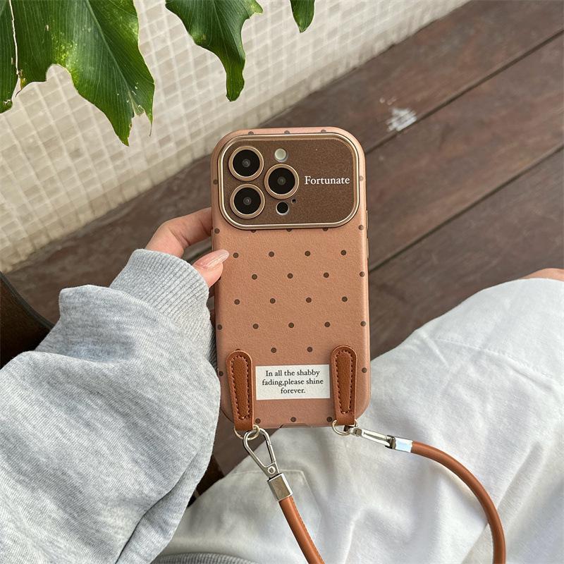 Autumn Winter Polka Dot Leather Lanyard Case for iPhone 14/13 Female iPhone 14 Pro Max
Autumn Winter Polka Dot Leather Lanyard Case for iPhone 14/13 Female iPhone 14 Pro Max