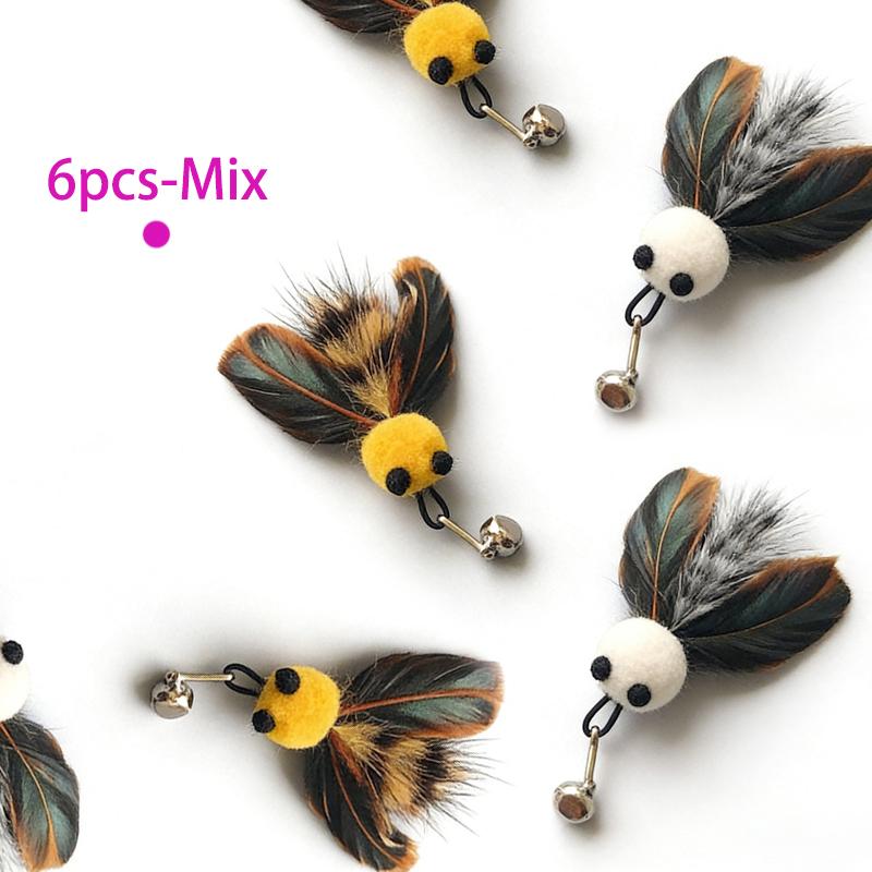 6pcs Plush Little Bee Feathers Imitating Insect Cat Toy Cat Toy Teaser Stick for Changing Heads Play Cat Interactive Kitten Toys
6pcs Plush Little Bee Feathers Imitating Insect Cat Toy Cat Toy Teaser Stick for Changing Heads Play Cat Interactive Kitten Toys