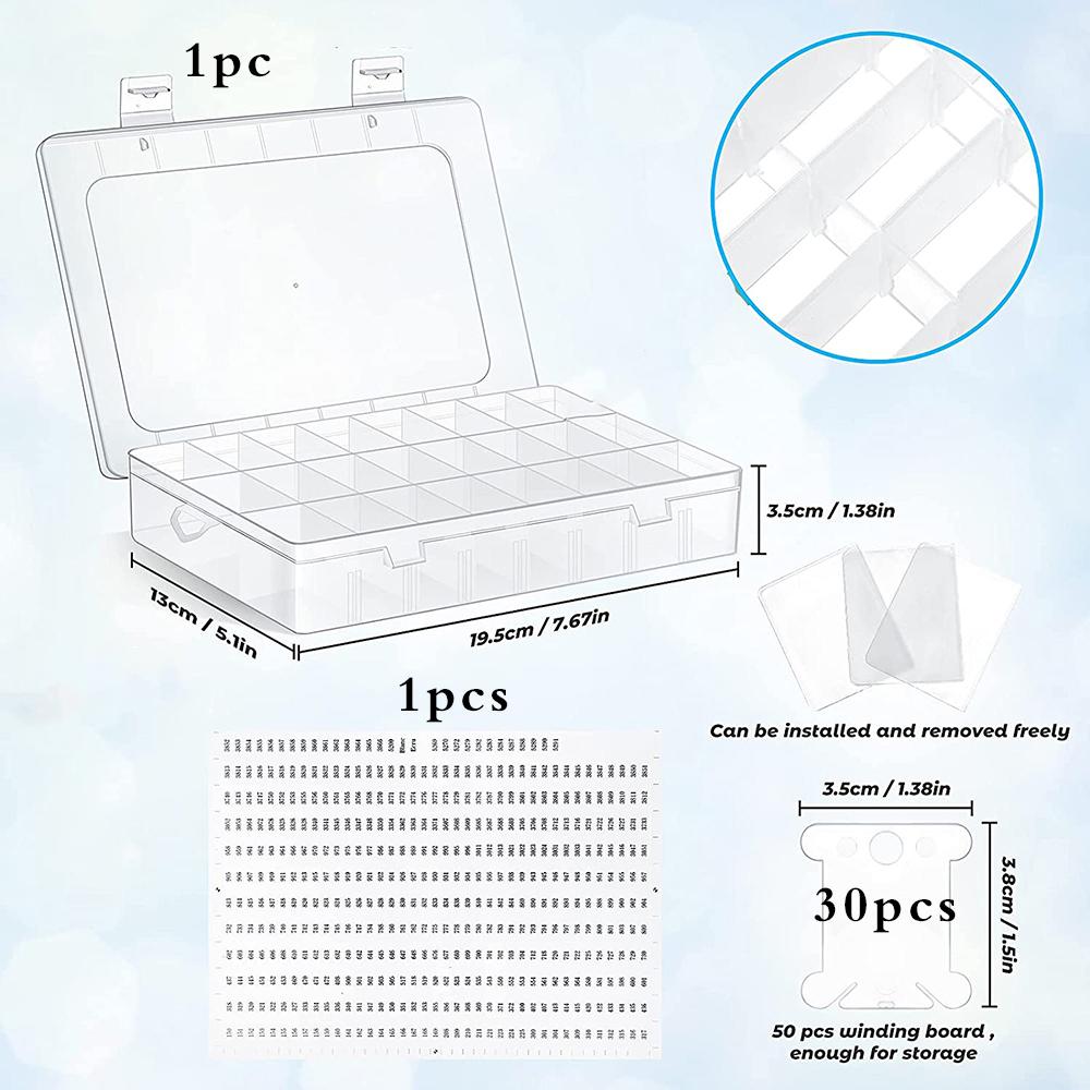 Embroidery Floss Organizer Box Set with 24 Girds Cross Stitch Organizer Box & Floss Bobbins & Floss Number Stickers DIY
Embroidery Floss Organizer Box Set with 24 Girds Cross Stitch Organizer Box & Floss Bobbins & Floss Number Stickers DIY