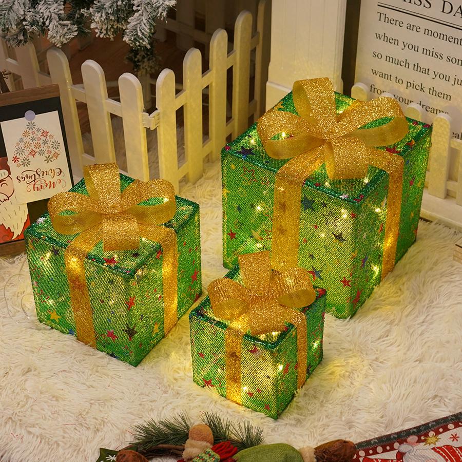 New Christmas gift box light three piece set, star LED light string, holiday party colorful lights, decorative atmosphere lights Style B-4 теплим білим кольором
New Christmas gift box light three piece set, star LED light string, holiday party colorful lights, decorative atmosphere lights Style B-4 теплим білим кольором