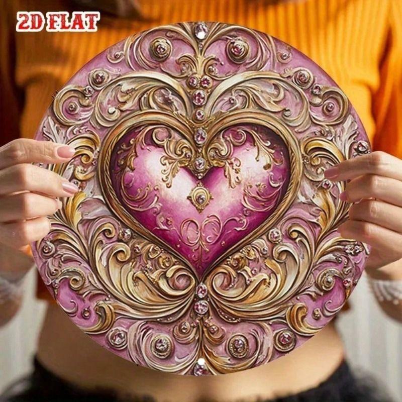 Elegant Pink Heart Gold Swirls Metal Wall Poster 7.8x7.8 in New Year Gift for Living Room
Elegant Pink Heart Gold Swirls Metal Wall Poster 7.8x7.8 in New Year Gift for Living Room