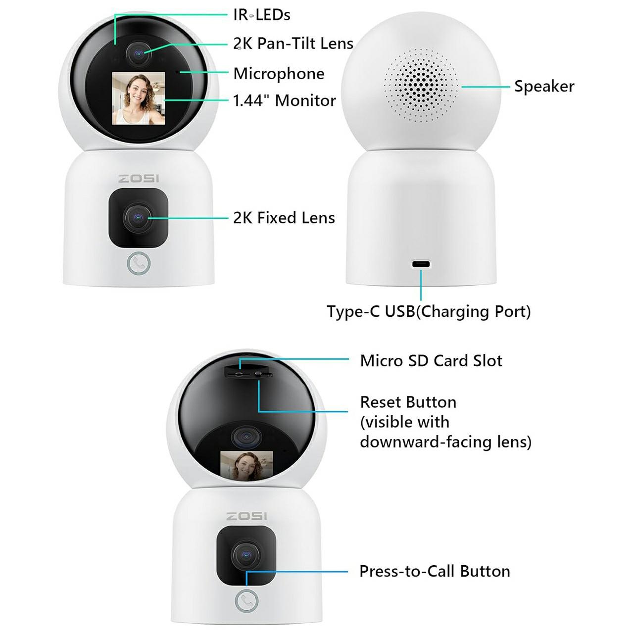 ZOSI C528M 6MP Smart Security Camera Home Surveillance Dual-Lens Monitor with Screen EU Plug
ZOSI C528M 6MP Smart Security Camera Home Surveillance Dual-Lens Monitor with Screen EU Plug