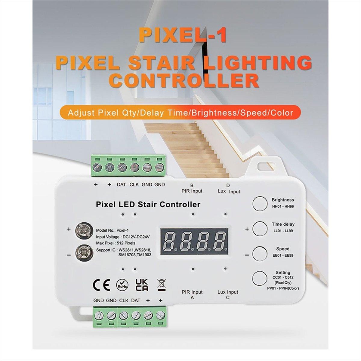 Motion Sensor LED Stair Pixel Lights Controller RGB LED Controller with Daylight Sensor Stair Lighting Controller China Mainland
Motion Sensor LED Stair Pixel Lights Controller RGB LED Controller with Daylight Sensor Stair Lighting Controller China Mainland