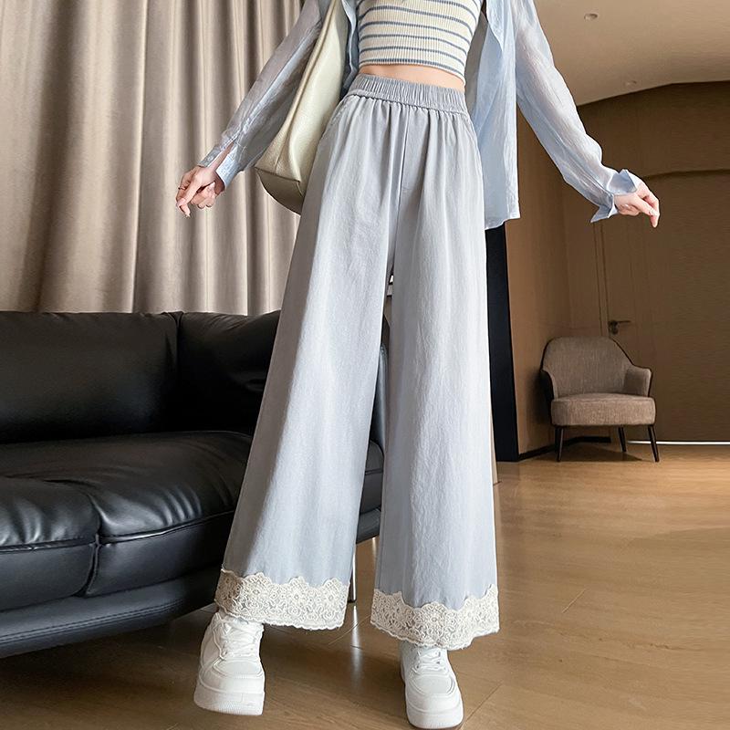 Women s Wide-Leg Lace Trim High-Waist Drape Pants - Spring/Autumn Floor-Length Trousers S
Women s Wide-Leg Lace Trim High-Waist Drape Pants - Spring/Autumn Floor-Length Trousers S