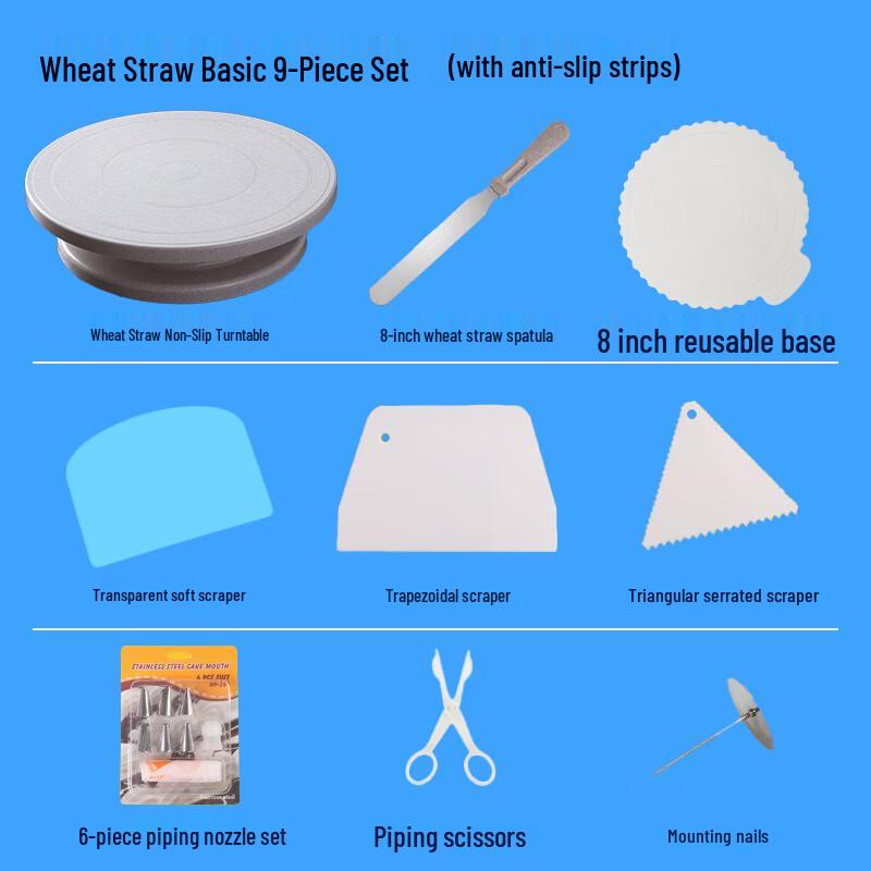 Zhaoran 9-Piece Plastic Cake Decorating Turntable Set
Zhaoran 9-Piece Plastic Cake Decorating Turntable Set