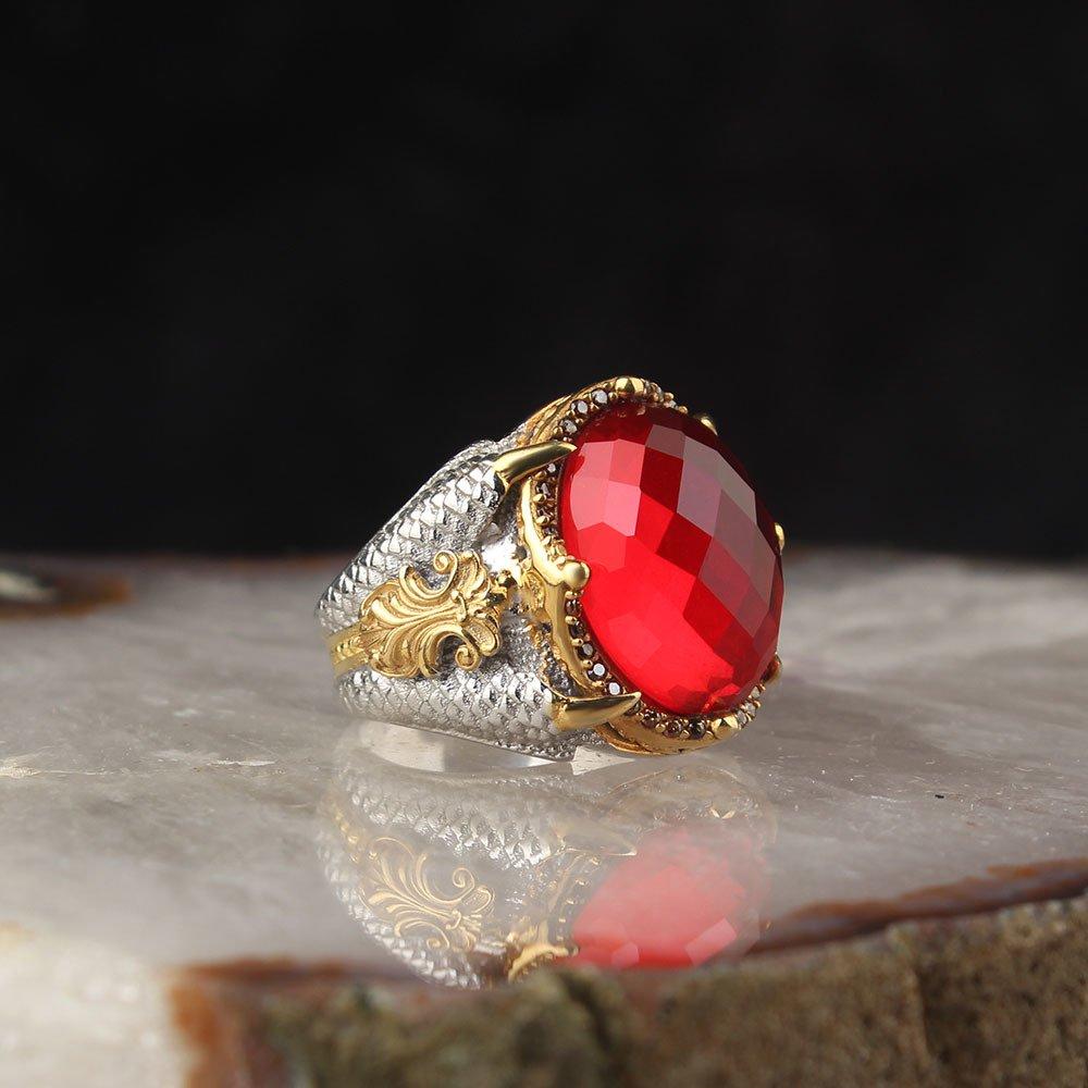 Eagle Claw Red Zircon CZ Stone 925 Sterling Silver Men s Ring с родиевым покрытием 7 
Eagle Claw Red Zircon CZ Stone 925 Sterling Silver Men s Ring с родиевым покрытием 7