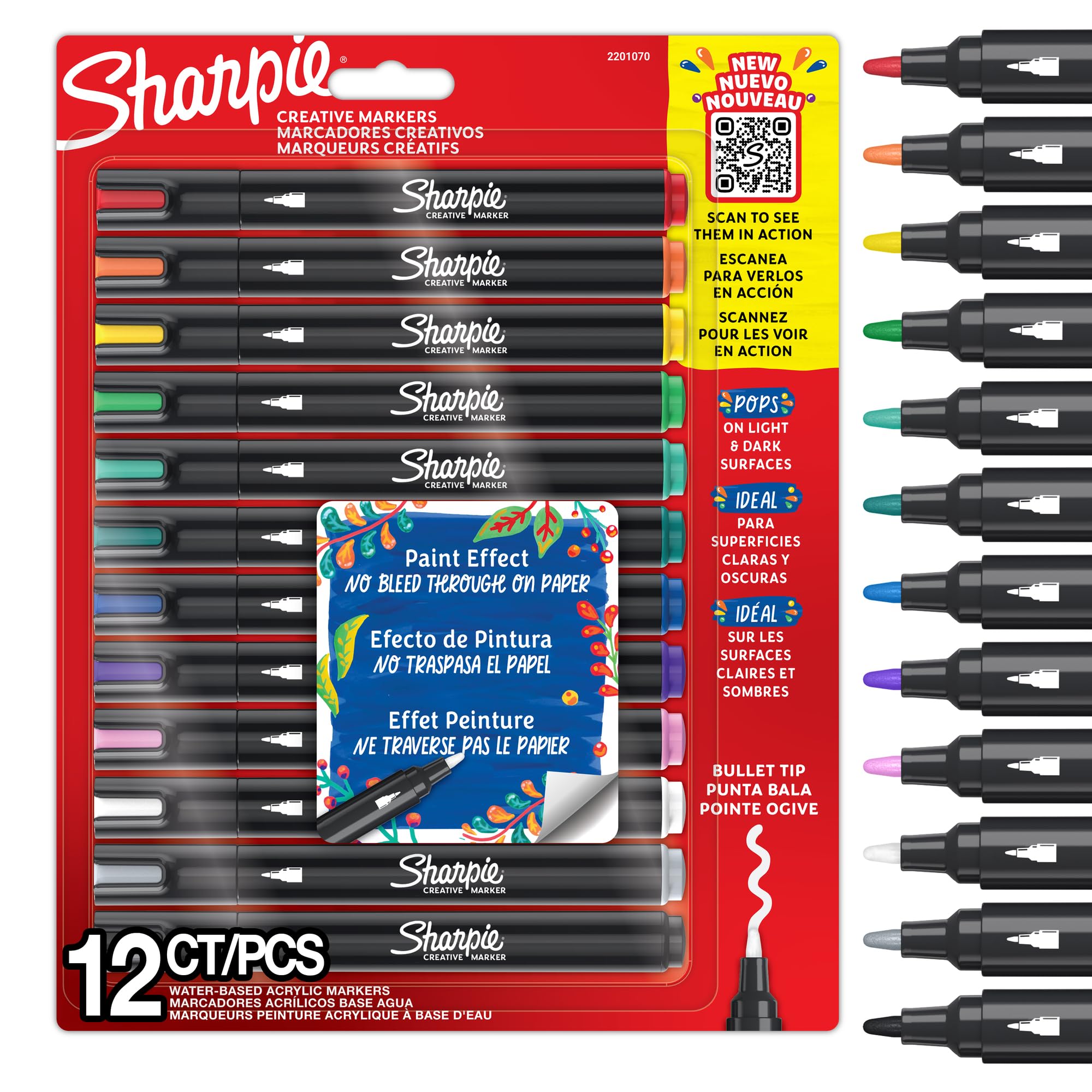 Акриловый маркер Sharpie 12 цветов Художественный маркер F Средний наконечник Чернила на пигментной основе 2201070
Акриловый маркер Sharpie 12 цветов Художественный маркер F Средний наконечник Чернила на пигментной основе 2201070