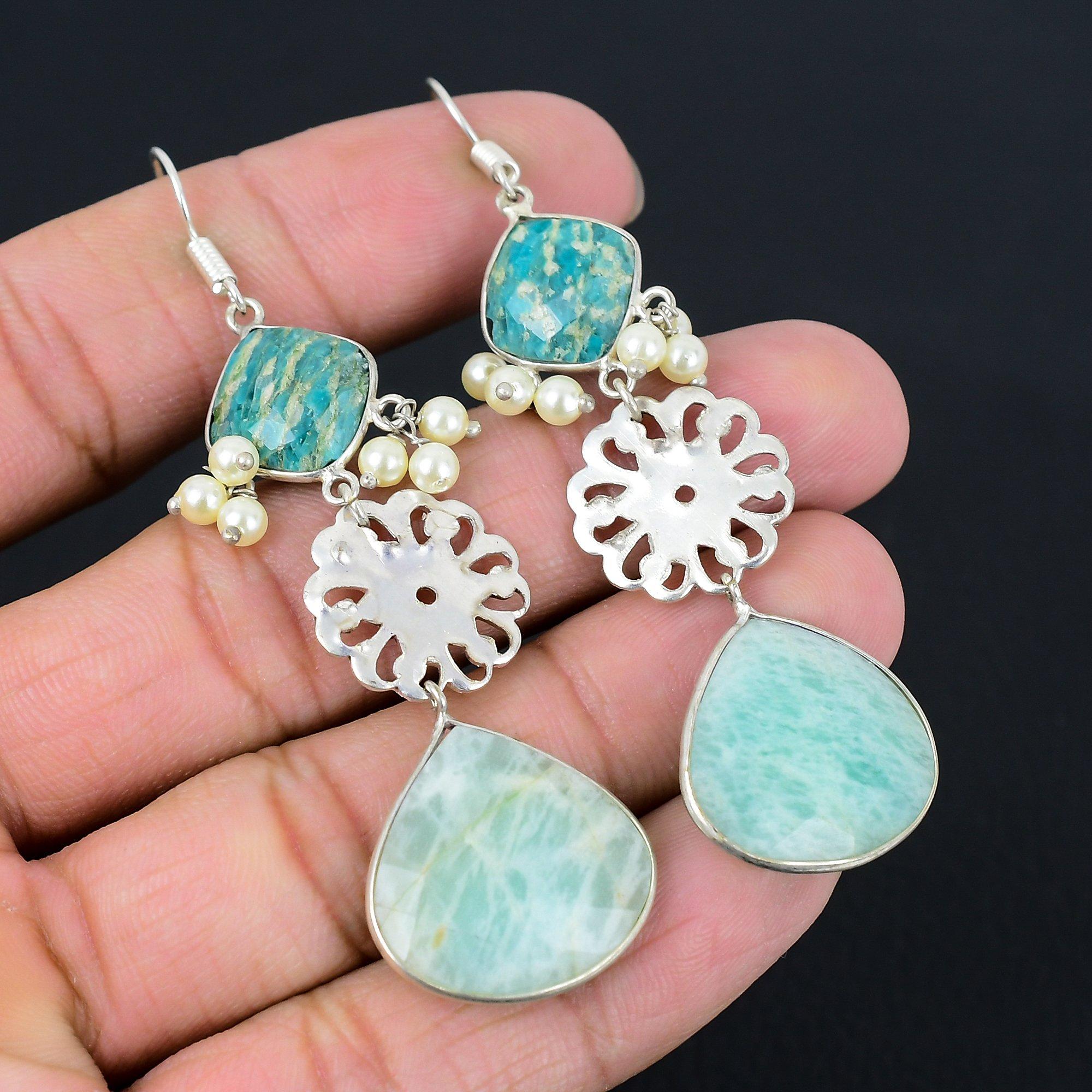 День сестер Распродажа Амазонит Драгоценный камень Серебро 925 пробы Мама Висячие серьги Ювелирные изделия
День сестер Распродажа Амазонит Драгоценный камень Серебро 925 пробы Мама Висячие серьги Ювелирные изделия