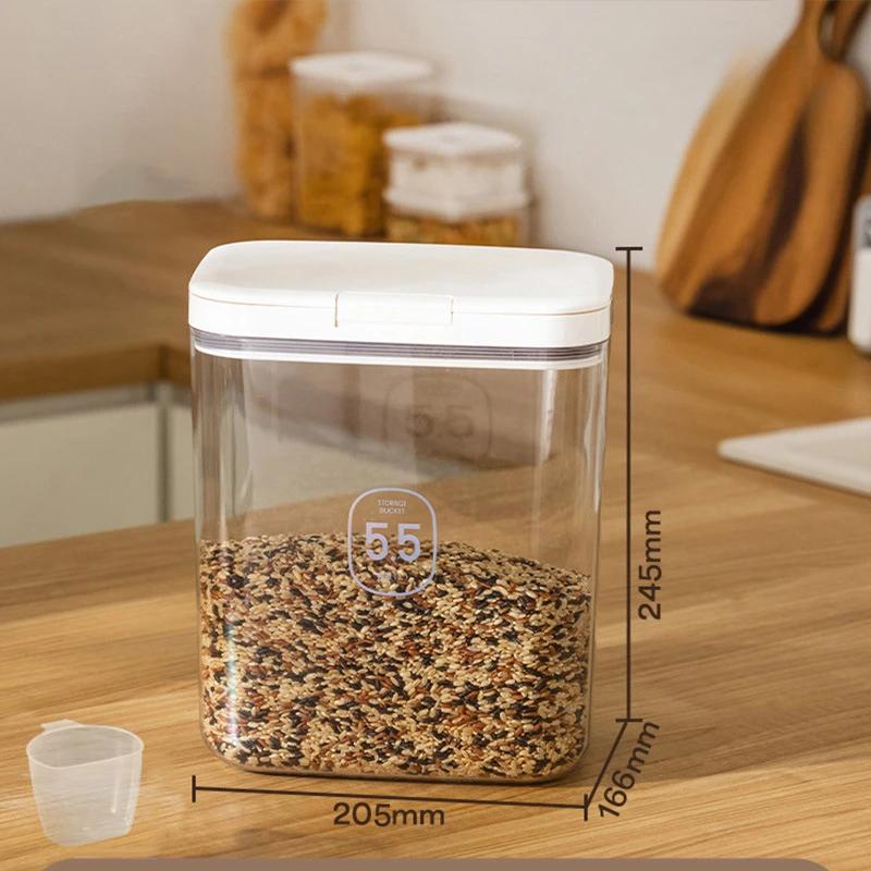 Большая вместимость кухонного герметичного ящика для хранения, многофункциональная банка для хранения муки и стирального порошка, влагостойкий органайзер
Большая вместимость кухонного герметичного ящика для хранения, многофункциональная банка для хранения муки и стирального порошка, влагостойкий органайзер
