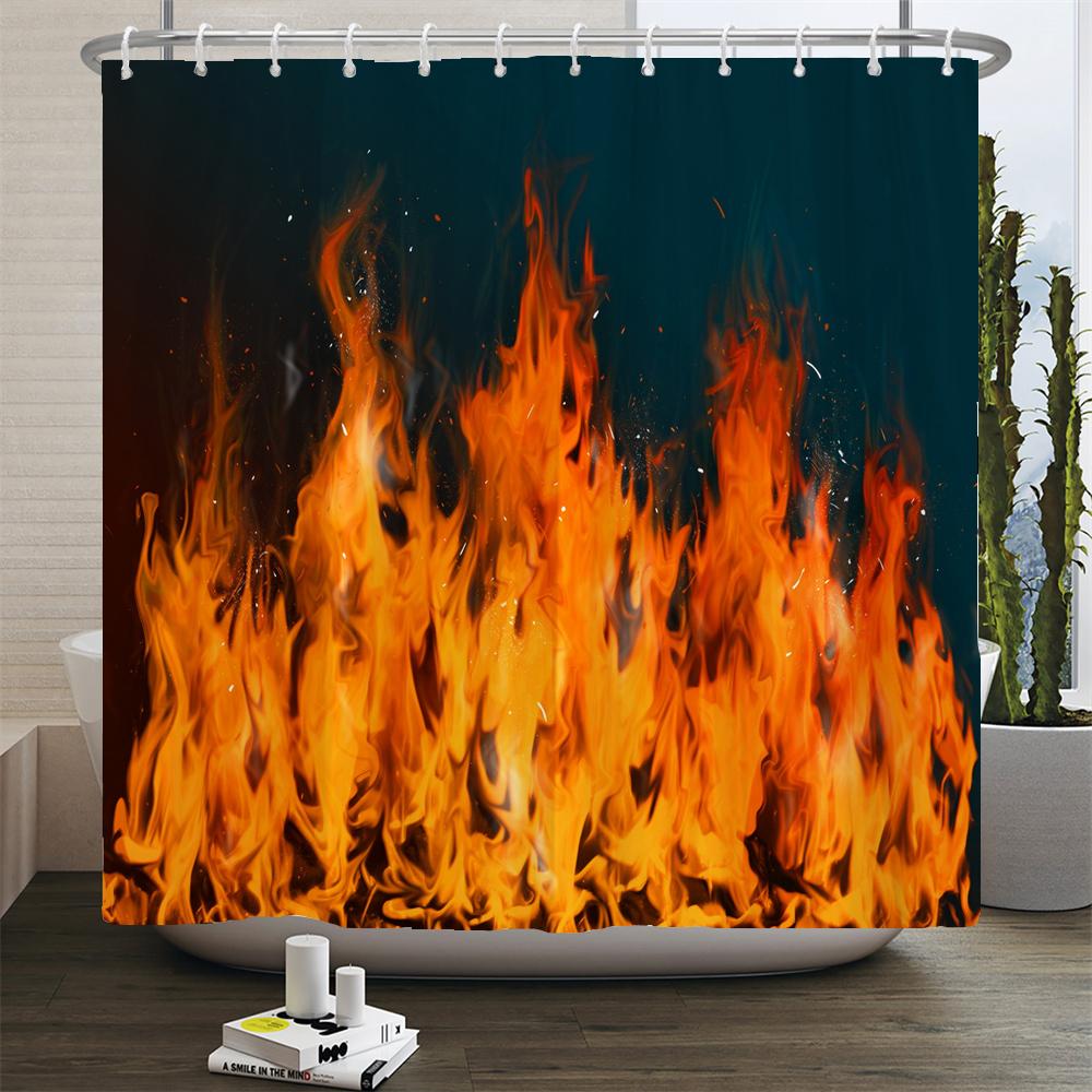 Personality Flame Print Shower Curtain 3D Bathroom Curtains With Hooks Waterproof Polyester Bath Curtain Home Decoration Curtain W60H190(CM)-1 Pcs
Personality Flame Print Shower Curtain 3D Bathroom Curtains With Hooks Waterproof Polyester Bath Curtain Home Decoration Curtain W60H190(CM)-1 Pcs