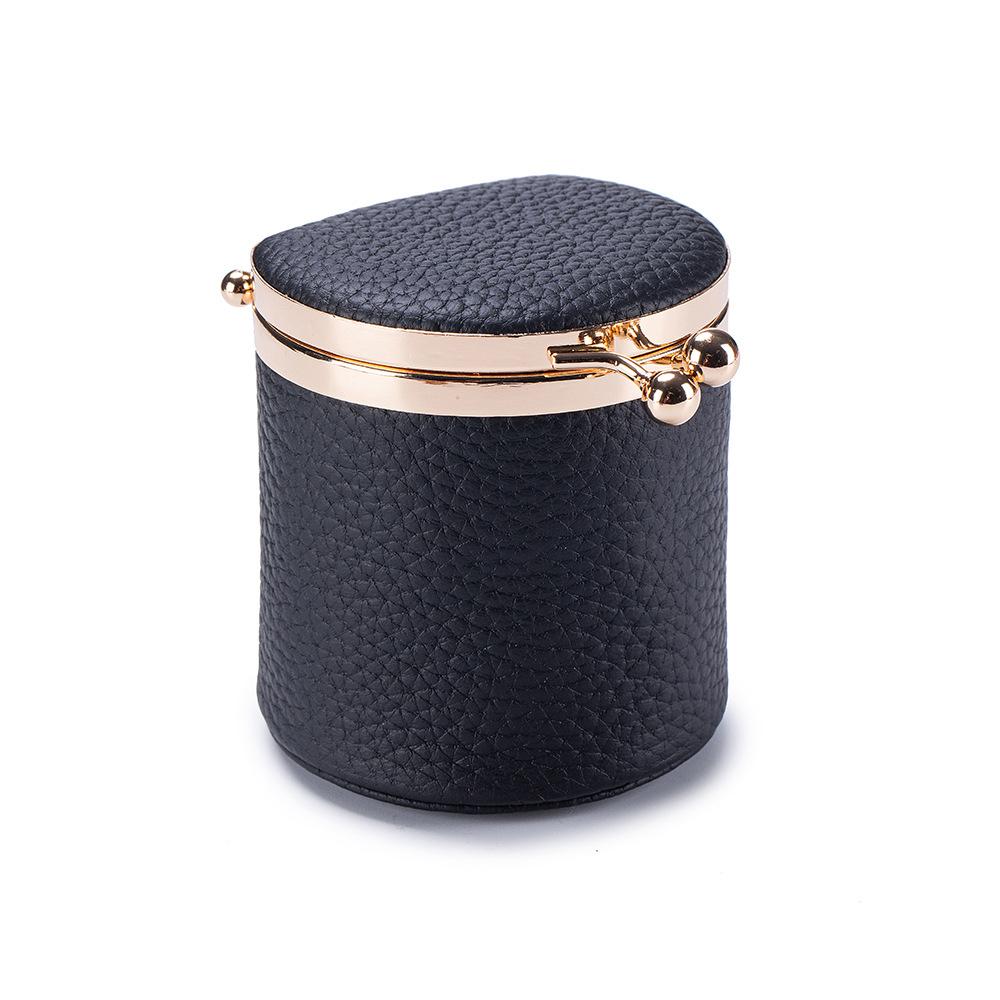 Portable Real Leather Jewelry Travel Wallet Mini Kiss-Lock Cylindrical Storage Box, Compact Organizer for Rings, Earrings, Coins чорний
Portable Real Leather Jewelry Travel Wallet Mini Kiss-Lock Cylindrical Storage Box, Compact Organizer for Rings, Earrings, Coins чорний