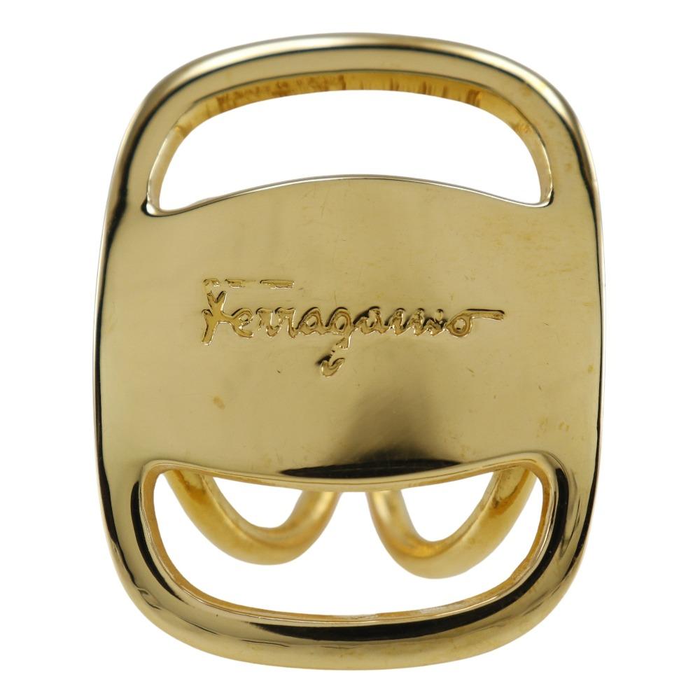 Salvatore Ferragamo Vala Scarf Ring Plated Gold Women Used
Salvatore Ferragamo Vala Scarf Ring Plated Gold Women Used