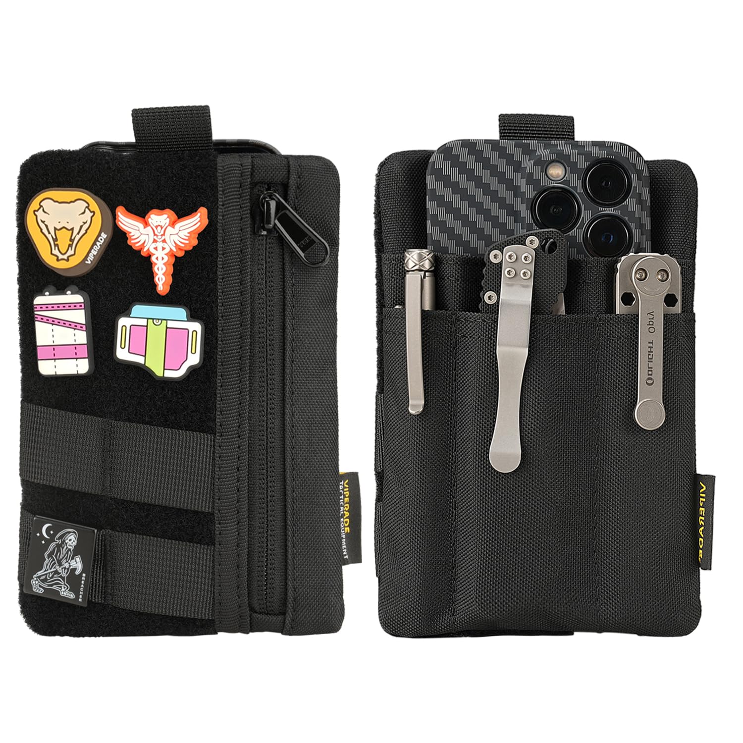 VIPERADE VE27 EDC Pouch, 6 Pocket EDC Organizer Pouch for Men, Cordura EDC Pouch with Zipper Pocket, Multi-Tool Pouch for EDC Gear (Black)
VIPERADE VE27 EDC Pouch, 6 Pocket EDC Organizer Pouch for Men, Cordura EDC Pouch with Zipper Pocket, Multi-Tool Pouch for EDC Gear (Black)